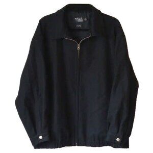 Vintage Original Melton Jacket by Evergreen Wool Blend Bomber XL Black
